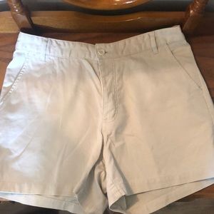Old Navy button-fly khaki shorts, EUC, size 8.